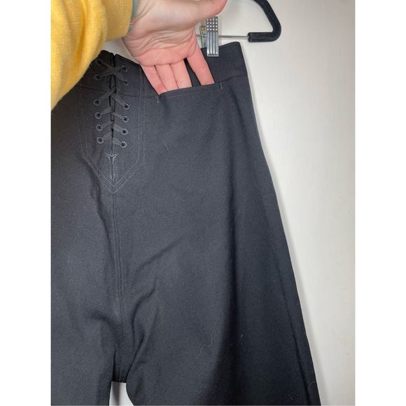 Vintage Navy Wide Leg Sailor Flared Black Zipper Front Pants size 30L - Picture 12 of 15